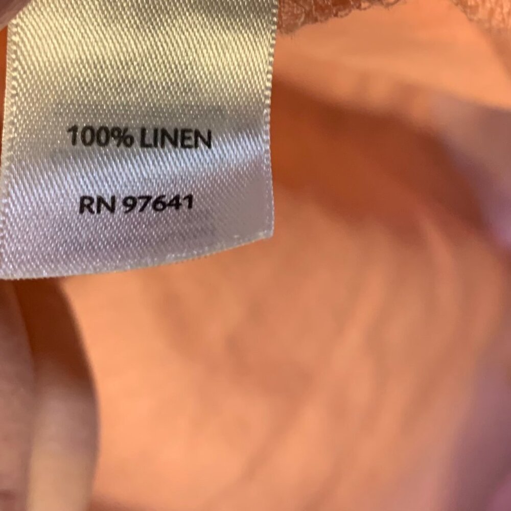 J Jill Pink Linen Shirt Women's Size L Button Up Summer Layering Beach Travel - Picture 6 of 6